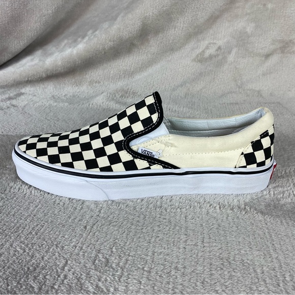 Vans Checkerboard Womens Sneaker Skate Shoes Size 7.5 Off White Black Canvas NEW - Picture 2 of 10